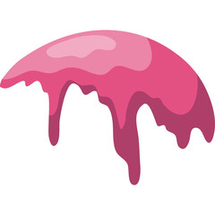Pink Blob Droplet Dripping Motion Graphic Element With Transparent Background