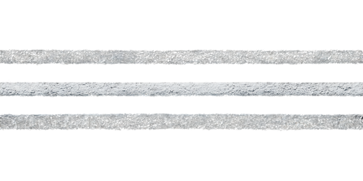 Three Silver Glitter Horizontal Lines on Transparent Background, PNG