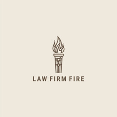 Obraz premium Law firm fire logo design template vector illustration