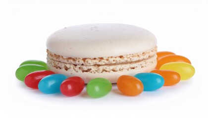Rainbow Candy and Macaron Bright Minimal Food Background