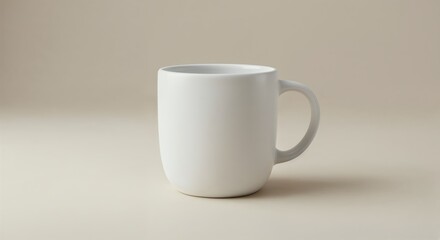 Minimalist Mug: A simple and elegant, pristine white mug, against a light, neutral backdrop. The perfect embodiment of simplicity and functionality.
