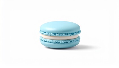 Three Macarons in Soft blue Colors Isolated on White