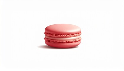 pink Macaron Isolated on White Background