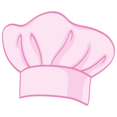 Pink Chef Hat Cap Vector Illustration Icon