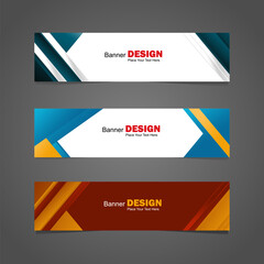 Fototapeta premium A collection of banner design templates. Perfect for web advertising. Vector illustrations with space for adding images.