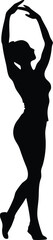 Silhouette of Woman Ballet Dancer Posing in Classical Ballet Pose