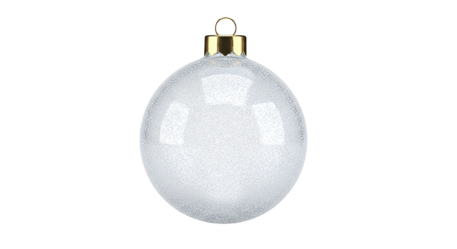 Sparkling clear christmas ornament, isolated on transparent background, adding a touch of winter magic to your holiday decorations and festive cheer