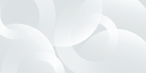 White geometric abstract background overlap layer on bright space with lines effect decoration. Modern design