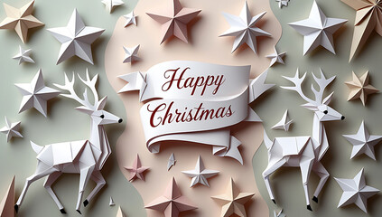 Origami Reindeer and Stars for Christmas Celebration