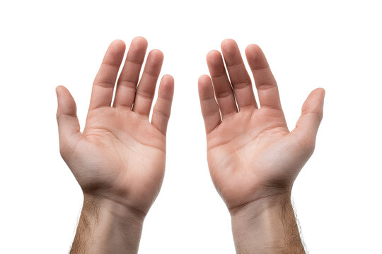 Two open human hands palms facing forward against a black background image, Png, Isolated on Transparent Background, Cut Out - Powered by Adobe