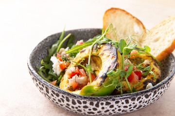 Avocado salad on a plate.