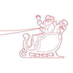 santaclaus in sleigh with gifts