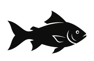 Obraz premium Black silhouette of a pacu fish transparent background cutout png