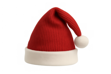 Santa hat in vibrant red and white, signifying christmas, holiday celebrations, and festive seasonal cheer