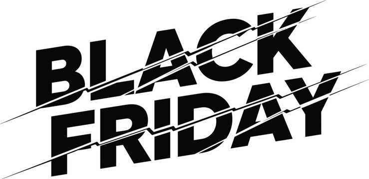 Bold typographic design for a major annual sales event with a slashed effect, symbolizing deep discounts and retail promotions
