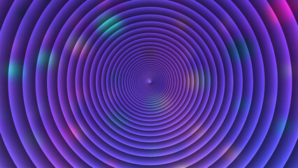  Lens ripple radial rings background, glossy concentric purple and blue circles with neon glow and depth, abstract vortex focus effect for tech wallpapers, banners, posters, and web headers