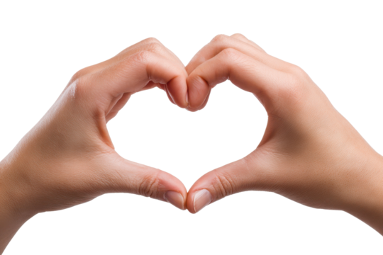 Two hands forming a heart shape against a black background love, Png, Isolated on Transparent Background, Cut Out