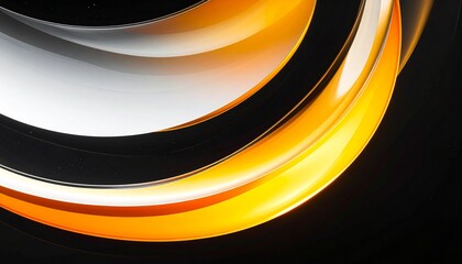 Close-up of Abstract Golden and Silver Swirling Bands with Dark Background curve shape