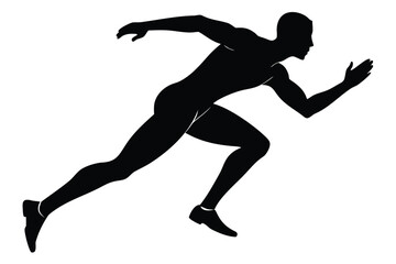 Silhouette of a man running fast, showcasing speed and agility