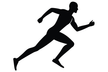 Silhouette of a man running fast, showcasing speed and determination