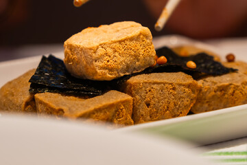 A bowl of Japanese-style fried tofu 
