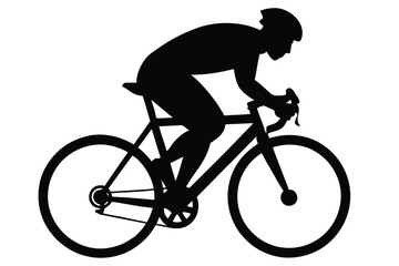 Fototapeta premium Silhouette of a cyclist riding a bicycle