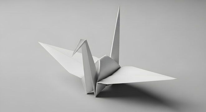 Macro Shot of Origami Crane Highlighting Symbolism of Calm and Hope
