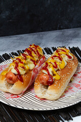Fast Food Feast: Two Hot Dogs Ready to Eat