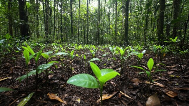 Lush forest floor teeming with new growth