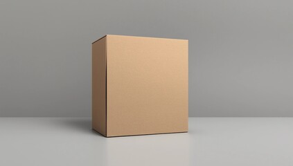 closed cardboard box isolated on white background Mockup for design