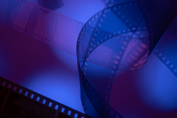 abstract colored background with film strip