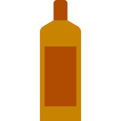 Stylized Amber Bottle with Brown Label against White Background Isolated Graphic