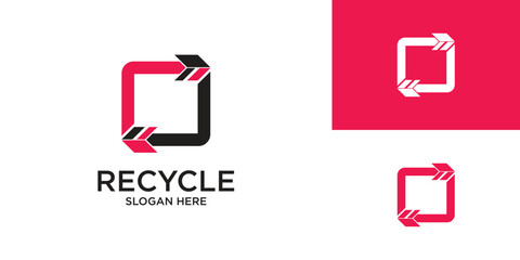 Creative Recycle logo icon design with modern concept premium vector