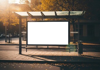 Autumn city advertisement space ready for your brand