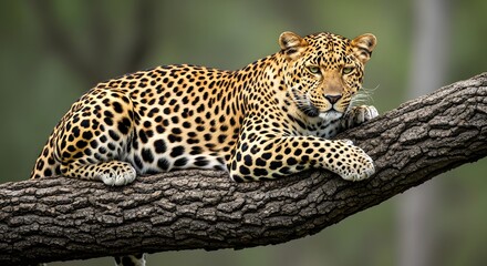 Leopard resting predator feline wildlife nature animal tree branch spotted wild mammal africa safari