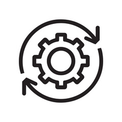 Gear with Circular Arrow Rotation Icon