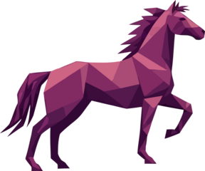 Abstract Low Poly Geometric Horse Vector Illustration in Majestic Pose