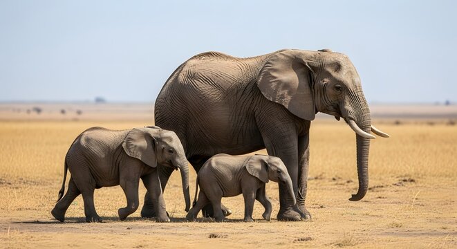 Elephant family safari wildlife animal africa nature travel tourism savanna adventure conservation park reserve