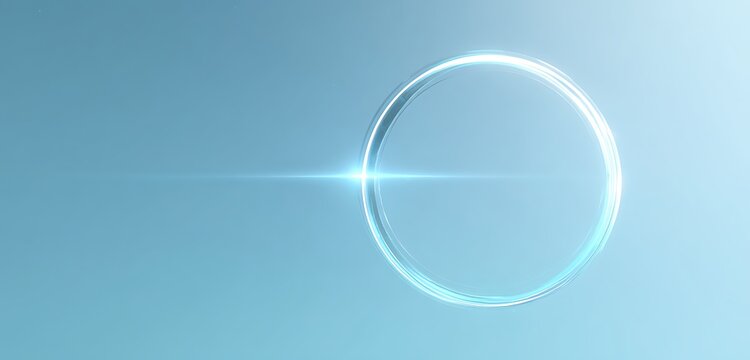 A cerulean translucent form glowing with a subtle lens flare, minimalist backdrop, clear details, HD shot