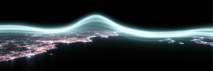 Premium Edge Computing Global Data Map Futuristic Network Intelligence for Tech Marketing and Professional Advertising