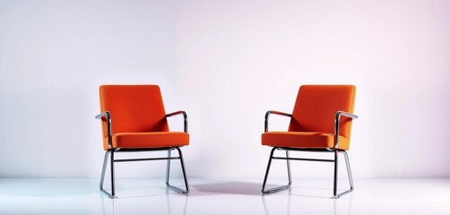 Obraz premium Two chairs positioned directly behind each other, back, structure