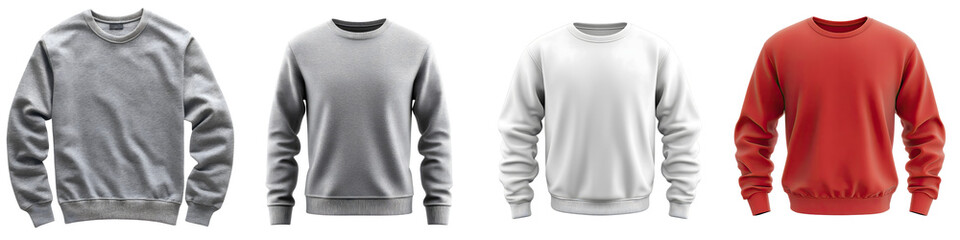 Sweatshirt – A soft long-sleeved garment often worn for casual comfortable wear. Isolated on Clear White Background Highly Detailed 