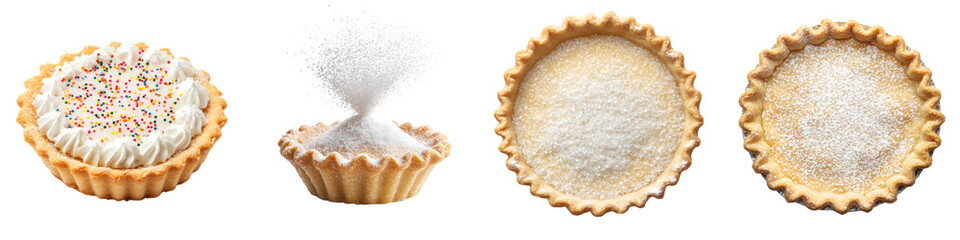 Sugar sprinkle – Sugar dusted over the pie crust or filling for sweetness and decoration. Isolated on Clear White Background Highly Detailed