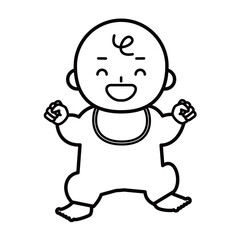 大喜びの赤ちゃんの全身のイラスト