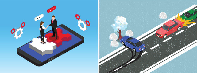 Obraz premium Cross-Section of Modern Road Tunnel and Underground Infrastructure 3d isometric vector illustration