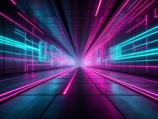 Futuristic purple technology background featuring glowing lines, digital grid, and data flow. Perfect for innovation, AI, cyberspace, and modern tech design, science, or communication themes.