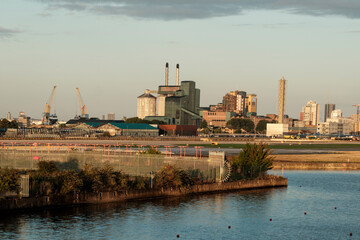 London docklands skyline featuring tate & lyle sugars factory