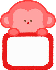 Cute animal nametag_monkey