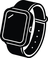 martwatch Vector Silhouette Icon for Wearable Technology, Fitness Tracker, and Modern Design on transparent background