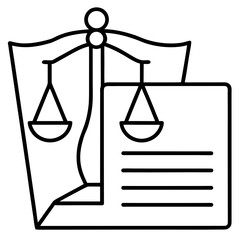 Stock vector illustration of the scales of justice, a symbol of legal balance for lawyer and court concepts